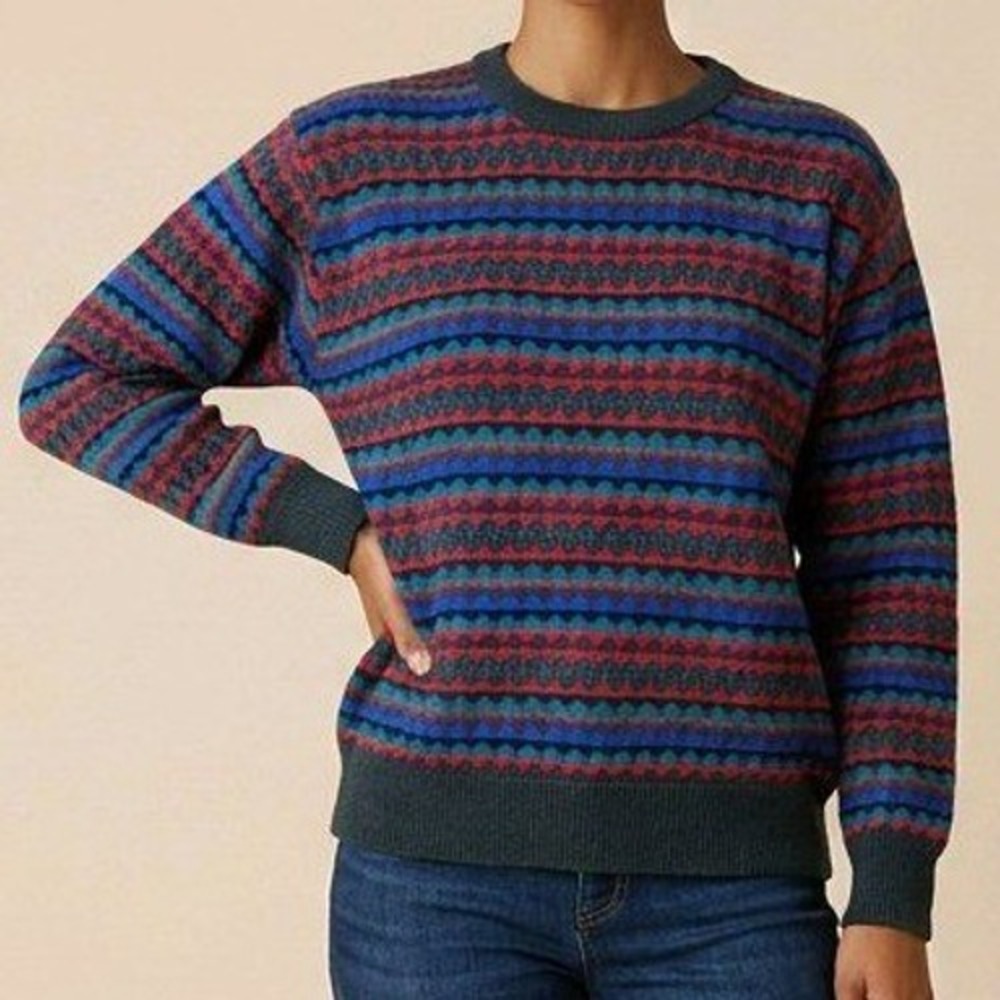 Vintage Yves Saint Laurent YSL Striped Wool Sweater M Nautical‎ Grandpa Core Lux